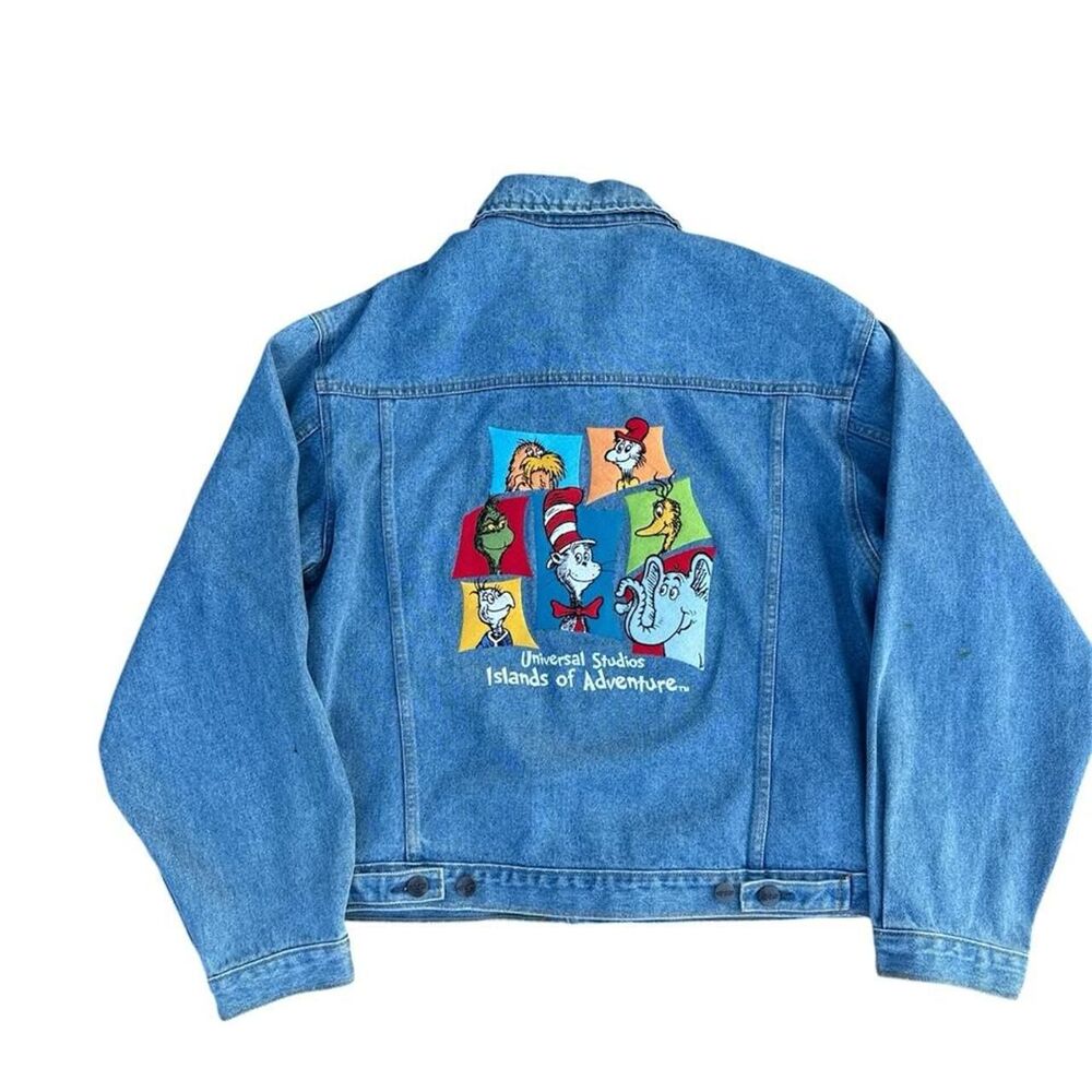 Vintage 90s Universal Studios Dr. Seuss Denim jean jacket